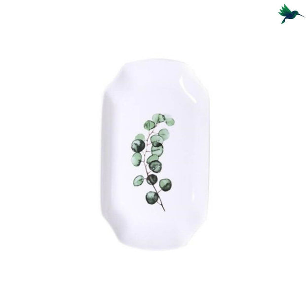 Tischdecke Tropisch Weißes Blattmuster - Dschungel-Deko.de