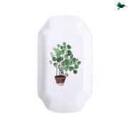 Tischdecke Tropisch Weißes Blattmuster - Dschungel-Deko.de