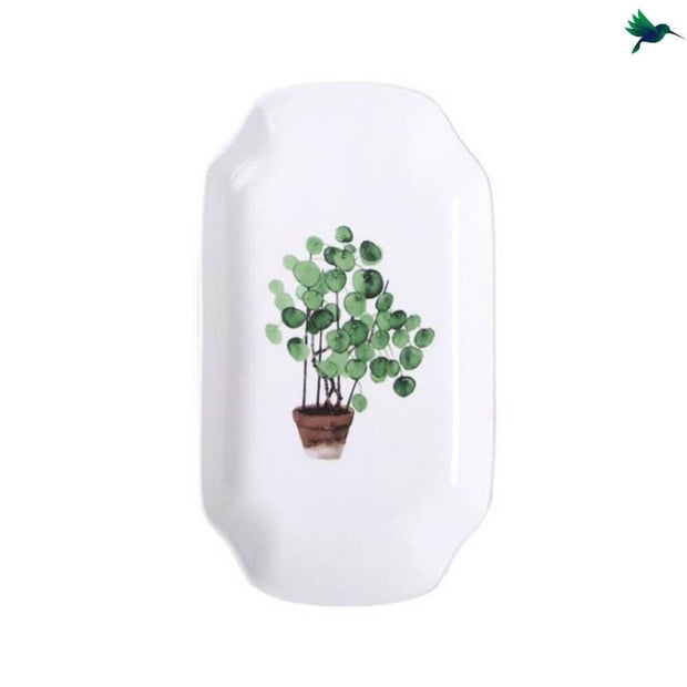 Tischdecke Tropisch Weißes Blattmuster - Dschungel-Deko.de