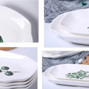 Tischdecke Tropisch Weißes Blattmuster - Dschungel-Deko.de