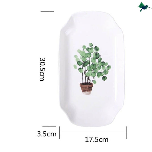 Tischdecke Tropisch Weißes Blattmuster - Dschungel-Deko.de