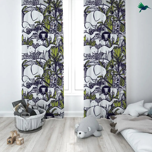 Dschungel-Tiere Vorhang Dschungel-Deko.de