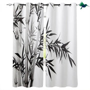 Schwarz-weißer Bambusvorhang Dschungel-Deko.de