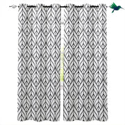 Schwarz-weißer Blattvorhang Dschungel-Deko.de