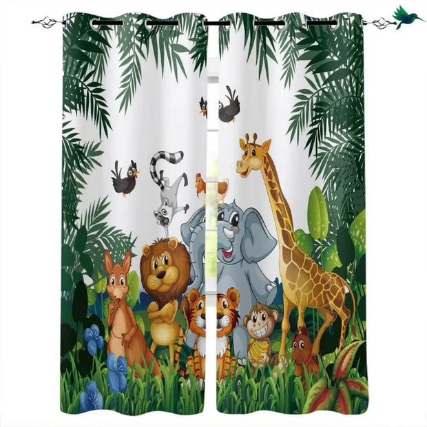 Baby Vorhang Dschungel-Motiv Dschungel-Deko.de