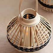 Schwarze Bambuslampe Dschungel-Deko.de