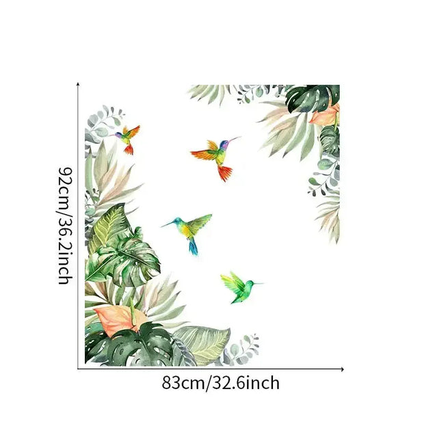 Kolibri- und Laubaufkleber Dschungel-Deko.de
