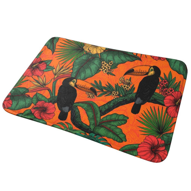 Dschungel Teppich Orange Exotic Style - Dschungel-Deko.de