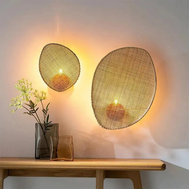 Rattan Wandlampe Naturfaser Dschungel-Deko.de