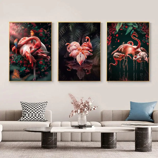 Flamingo Wandbild Dschungel Dschungel-Deko.de