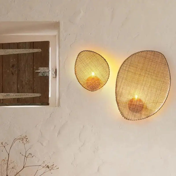 Rattan Wandlampe Naturfaser Dschungel-Deko.de