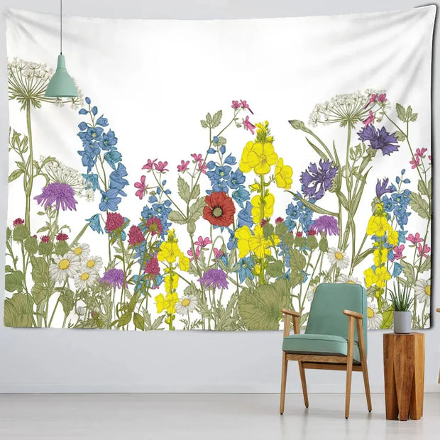 Blumenwiesen Wandteppich Dschungel-Deko.de