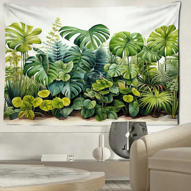 Tropische Blätter Wandbehang Dschungel-Deko.de