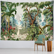 Dschungel Wandteppich Für Wohnzimmer Mit Exotischem Motiv - Dschungel-Deko.de