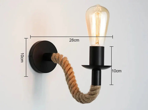 Wandleuchte aus Seil Dschungel-Deko.de