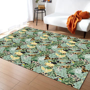 Dschungel Teppich Mit Papagei Und Blattwerk Motiv - Dschungel-Deko.de