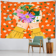 Wandteppich Blütenmotiv Exotisch - Dschungel-Deko.de