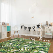 Dschungel Teppich Mit Tropischen Pflanzenmotiv - Dschungel-Deko.de