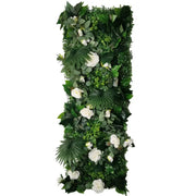 Künstliche Pflanzenwand Weiße Blumen Dschungel-Deko.de