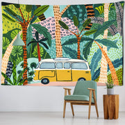 Wandteppich Dschungel Baumwolle Mit Tropischem Blätterdesign - Dschungel-Deko.de