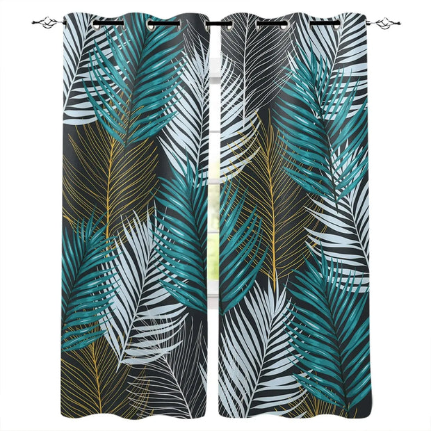 Bunter Palmenblatt-Vorhang Dschungel-Deko.de