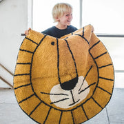 Runder Teppich Löwe Motiv für Dschungel Flair - Dschungel-Deko.de