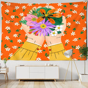 Wandteppich Blütenmotiv Exotisch - Dschungel-Deko.de