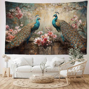 Vintage Pfau Wandbehang Dschungel-Deko.de