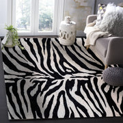 Zebra Teppich Exotisch - Tiermotiv Dschungeloptik - Dschungel-Deko.de