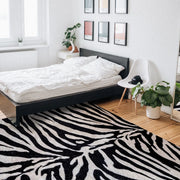 Zebra Teppich Exotisch - Tiermotiv Dschungeloptik - Dschungel-Deko.de