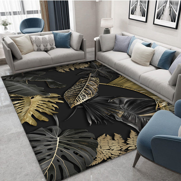 Dschungel Teppich Schwarz Und Gold - Dschungel-Deko.de