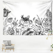 Schwarz-Weiß-Blumentapete Dschungel-Deko.de