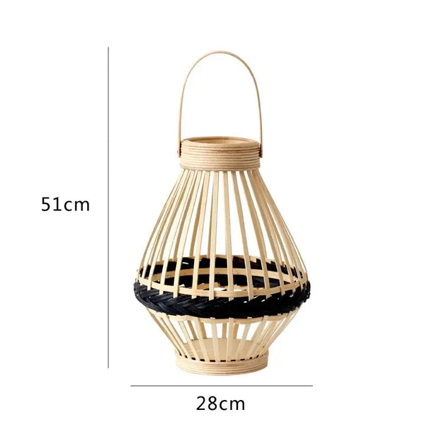 Schwarze Bambuslampe Dschungel-Deko.de