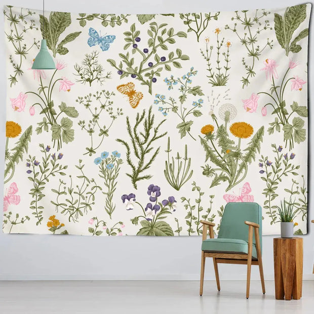 Wandteppich Blumen und Pflanzen Dschungel-Deko.de