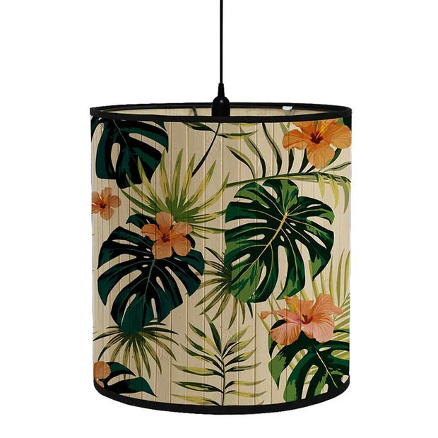 Lampenschirm mit Monstera-Blattmuster Dschungel-Deko.de