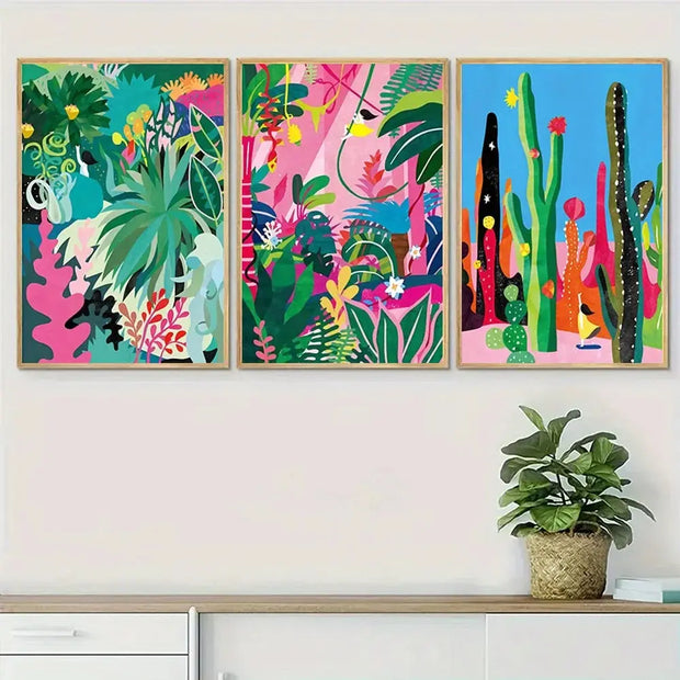 Bunter tropischer Blätter-Print - Dschungel-Deko.de