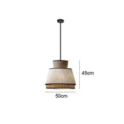 Rattan- und Stoffpendelleuchte Dschungel-Deko.de