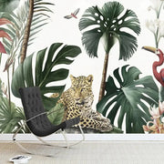 Tropischer Dschungel Tapete Leopard Dschungel-Deko.de