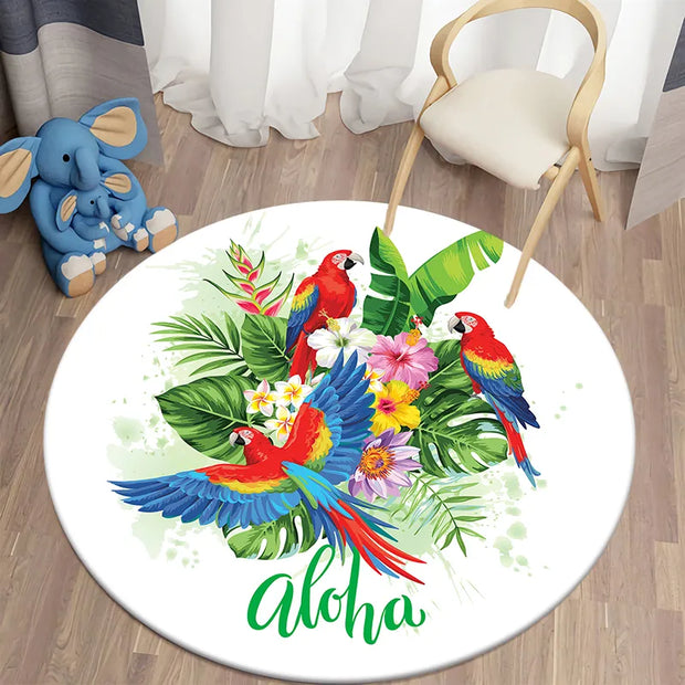 Tropischer Teppich Aloha Mit Palmenmuster - Dschungel-Deko.de