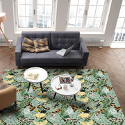 Dschungel Teppich Mit Papagei Und Blattwerk Motiv - Dschungel-Deko.de