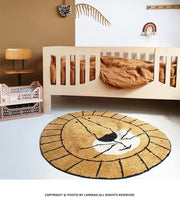 Runder Teppich Löwe Motiv für Dschungel Flair - Dschungel-Deko.de