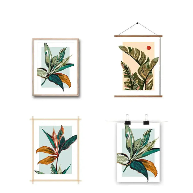 Vintage Blumenposter - Set aus 3 Dschungel-Deko.de