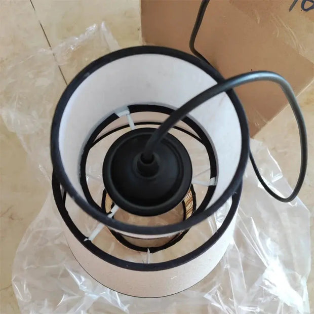 Rattan- und Stoffpendelleuchte Dschungel-Deko.de