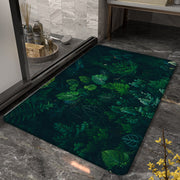 Dschungel Teppich Tiefgrün Mit Blattmotiv - Dschungel-Deko.de