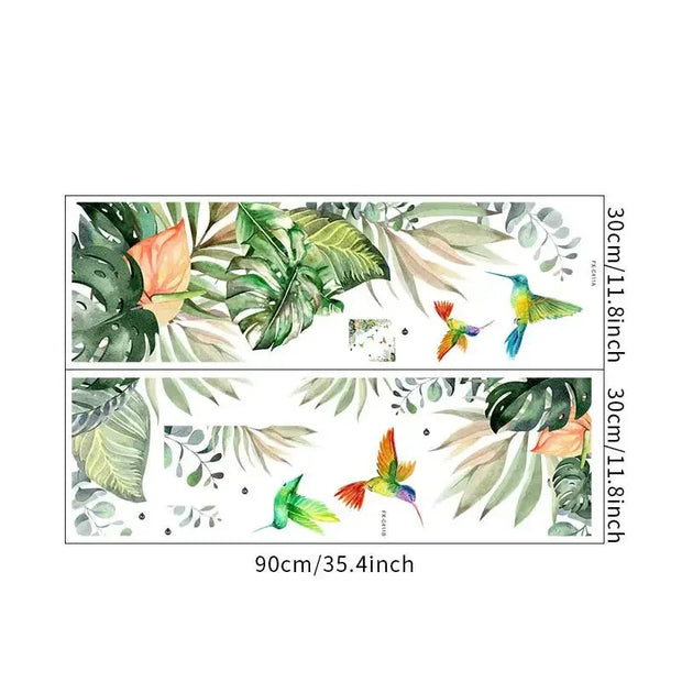 Kolibri- und Laubaufkleber Dschungel-Deko.de