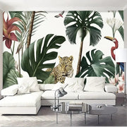 Tropischer Dschungel Tapete Leopard Dschungel-Deko.de