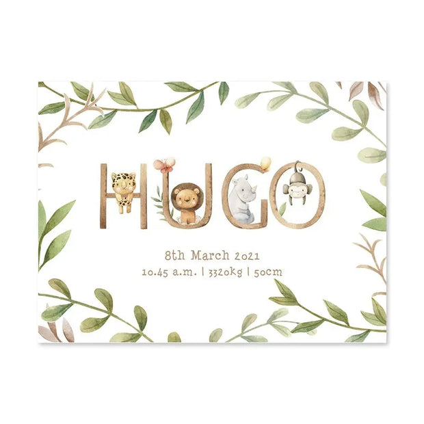 Geburtsanzeige Dschungel-Thema Dschungel-Deko.de