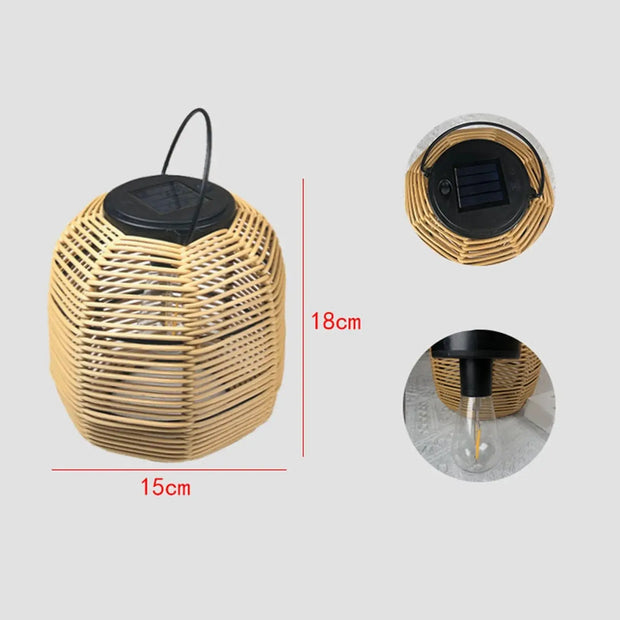 Solarbetriebene Rattanlaterne Dschungel-Deko.de