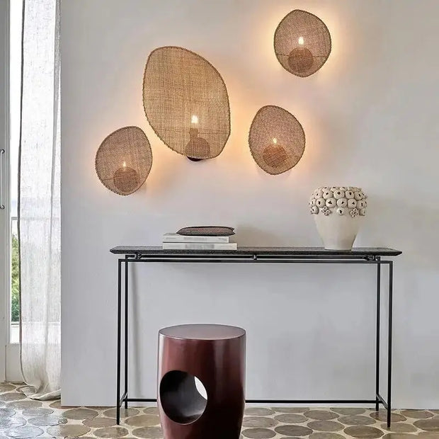 Rattan Wandlampe Naturfaser Dschungel-Deko.de