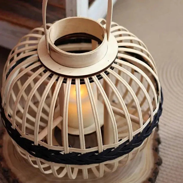 Schwarze Bambuslampe Dschungel-Deko.de